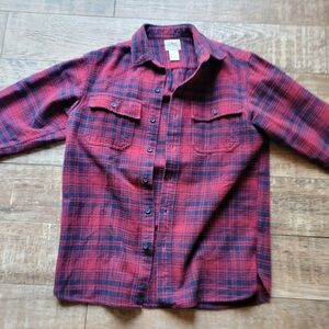 L.L. Bean Red and Dark Blue Flannel Shirt